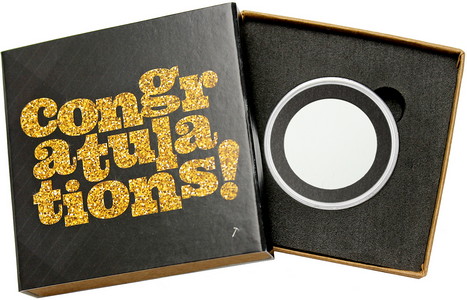 SilverTowne Natural Kraft Paper Gift Box with Congratulations Gold Glitter Box Sleeve